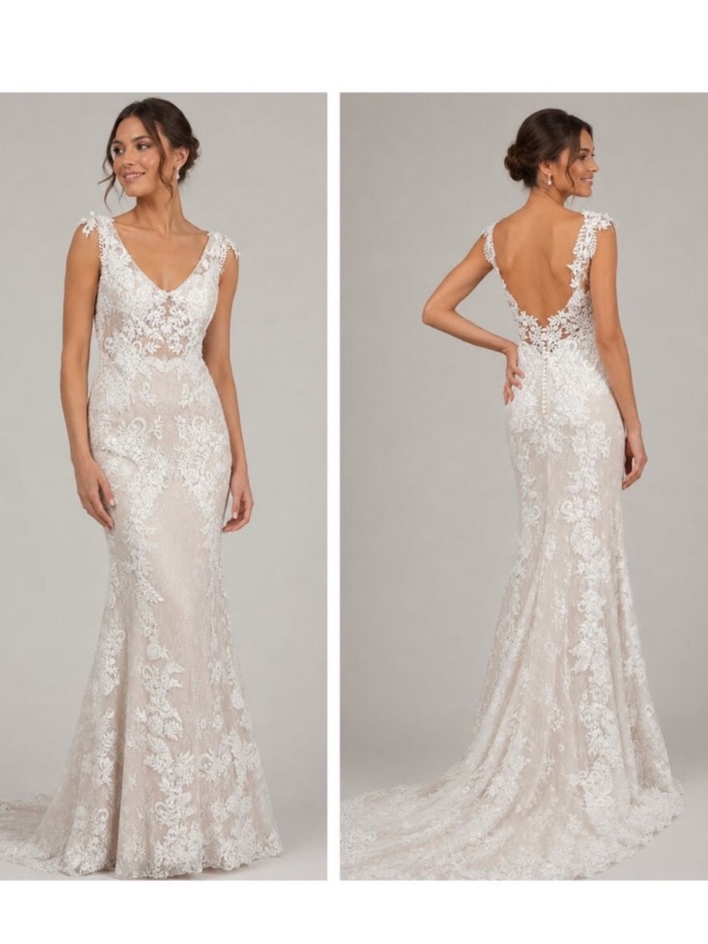 BHLDN Wedding Gown Whispers and Echos Milano Ivory/Nude Lace